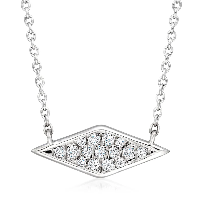 Timeless locket necklaces-Ross-Simons Diamond Kite-Shaped Necklace in Sterling Silver