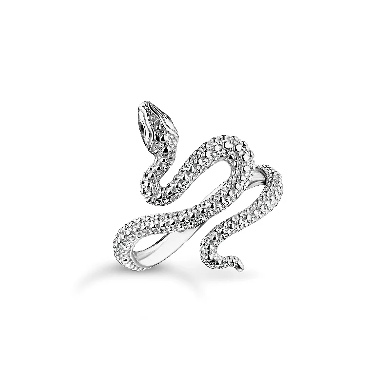 Bright crystal rings-Thomas Sabo Sterling Silver True Romance Snake Ring