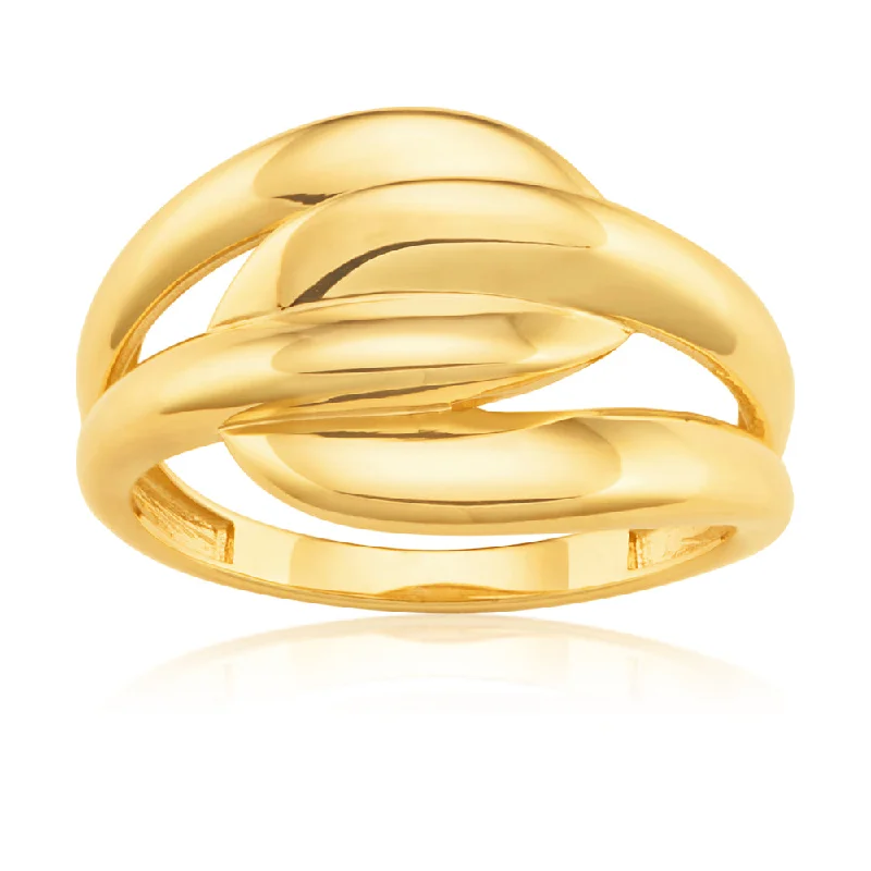 Thin texture rings-9ct Yellow Gold Twist Ring