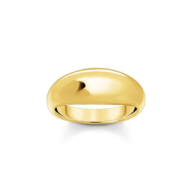 Slim wing rings-Thomas Sabo Gold Plated Sterling Silver Bold Timeless Ring