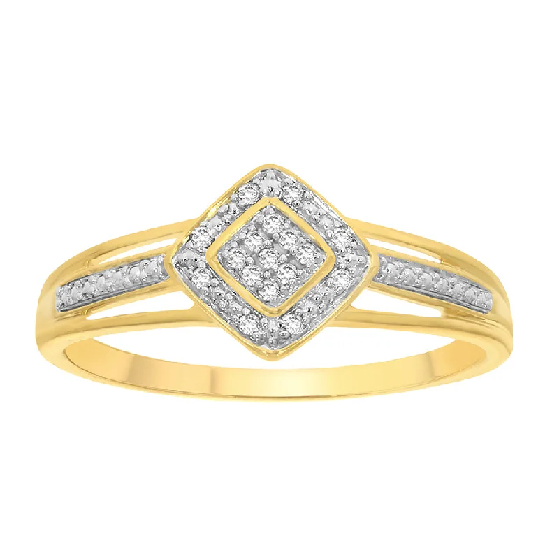 Bright star rings-9ct Yellow Gold Diamond Split Shank Ring