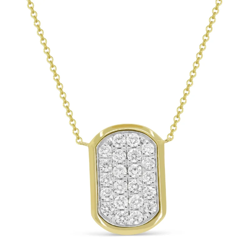 Birch wood necklaces-0.40Ct Diamond 16"pendant Necklace In 14K White And Yellow Gold