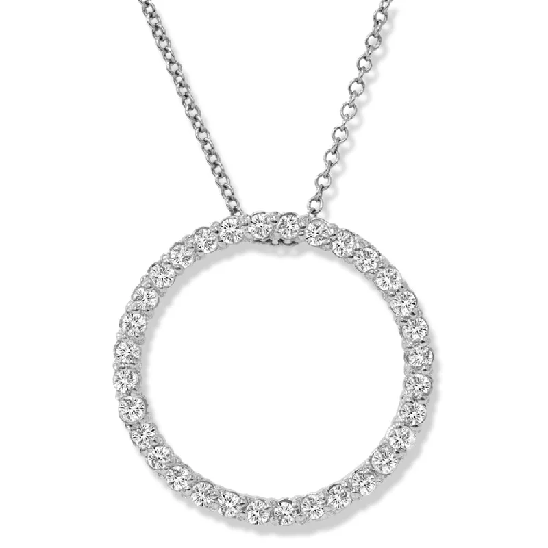 Bear charm necklaces-1/2ct Circle Of Life Diamond 14k White or Yellow Gold Pendant Necklace