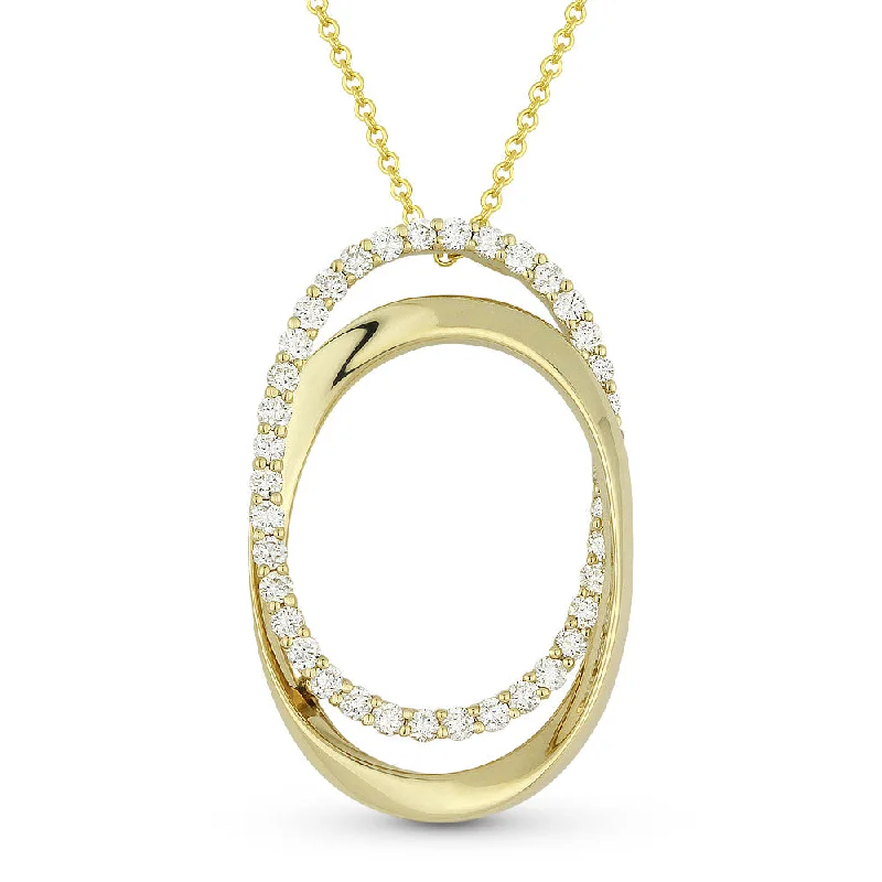 Thin enamel necklaces-0.72Ct Diamond 16"pendant Necklace In 14K White And Yellow Gold