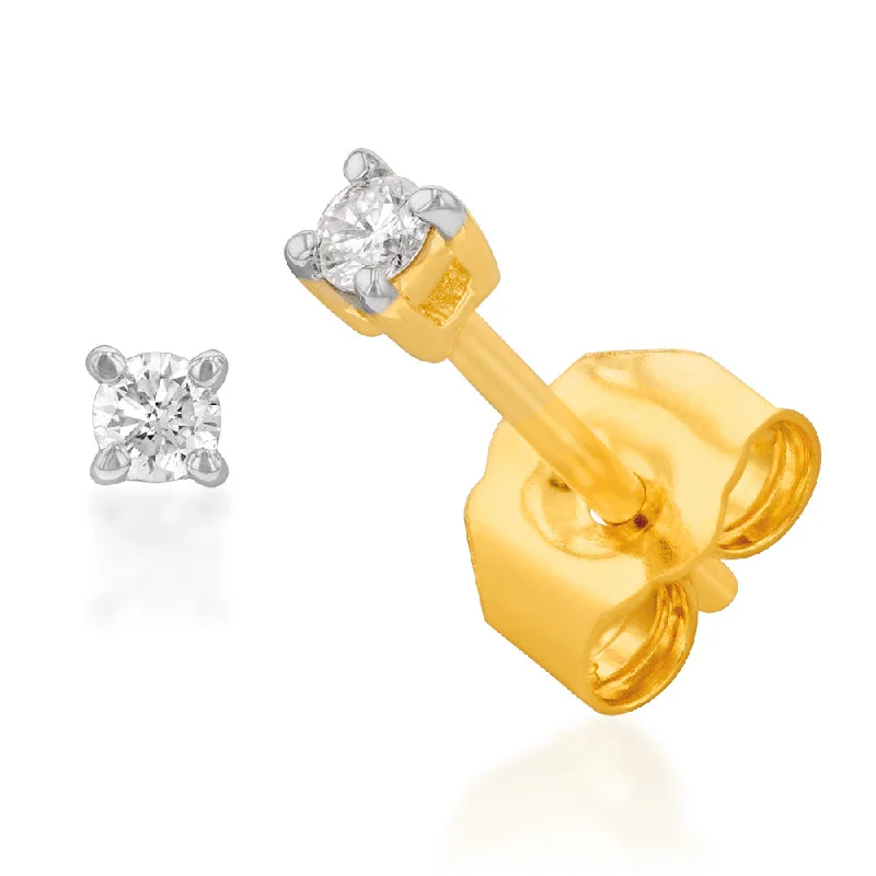 Daisy rings-Luminesce Lab Grown 9ct Yellow Gold Diamond Solitiaire Classic 5 Points Stud Earring