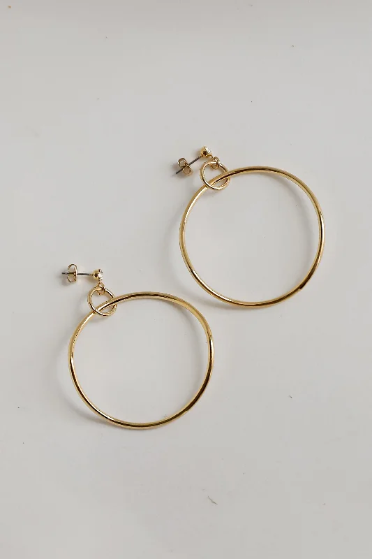 Half crescent earrings-Juliette Gold Circle Statement Earrings