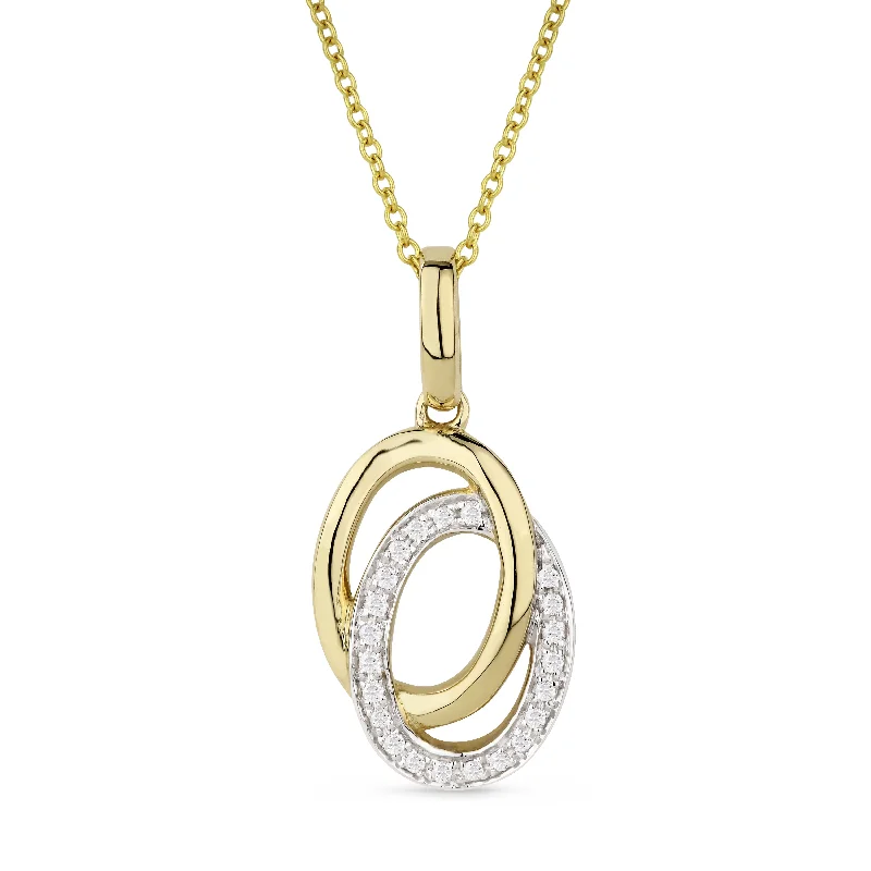 Rope weave necklaces-0.07Ct Diamond 16"pendant Necklace In 14K Yellow Gold