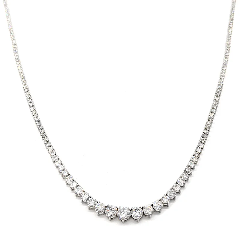 Layered metal necklaces-Graduated 10.0 ct. Diamond Tennis Necklace