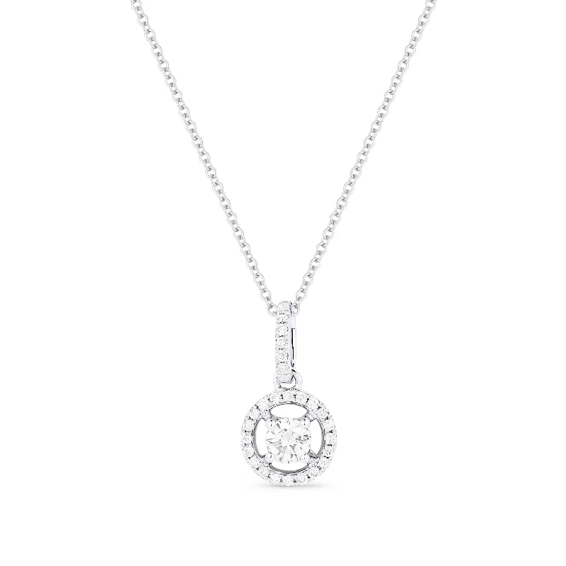 Celestial sign necklaces-0.14Ct Diamond 16"pendant Necklace In 14K White Gold