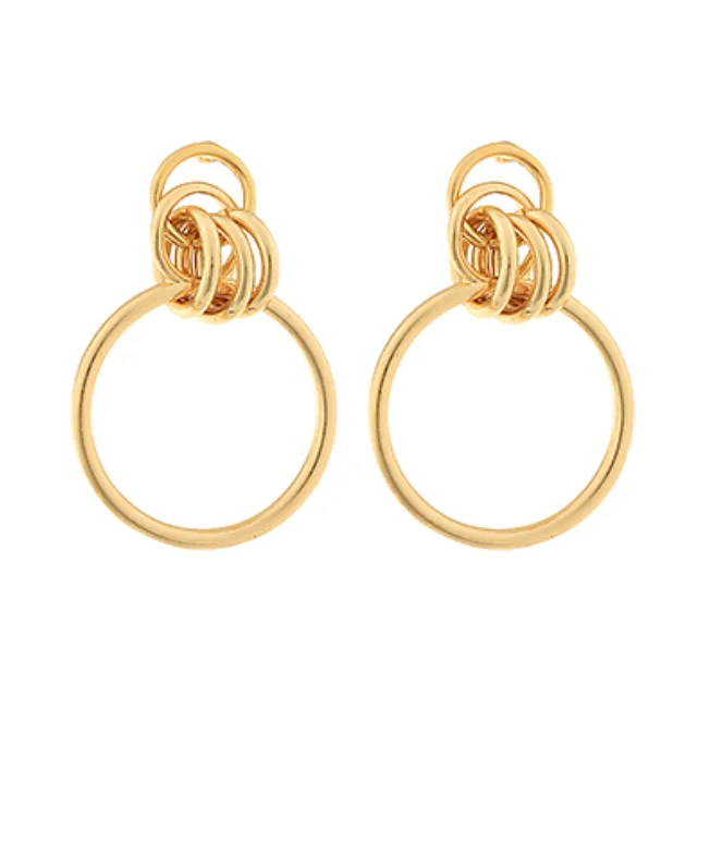 Gatsby earrings-Dangle Knot Gold Earrings