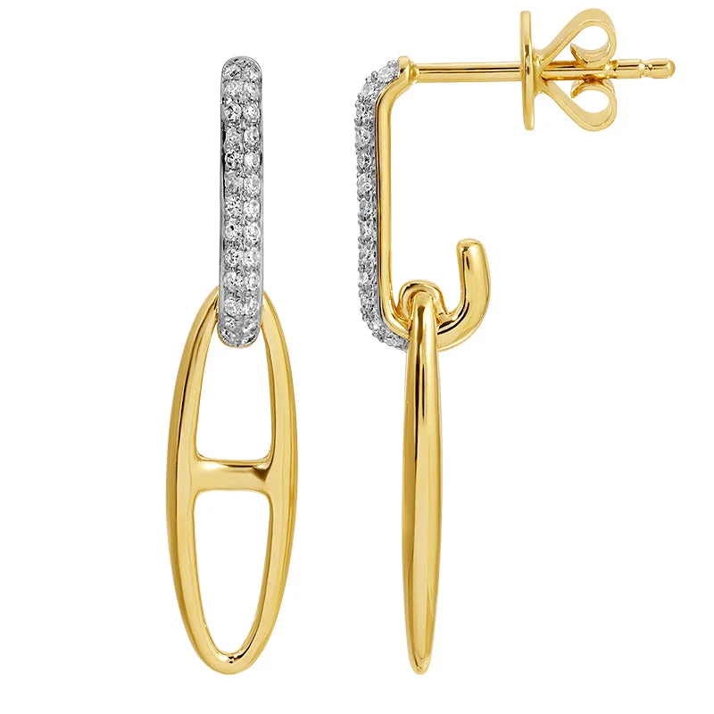 Pure pearl earrings-OLIVER OVAL ANCHOR DROP EARRINGS