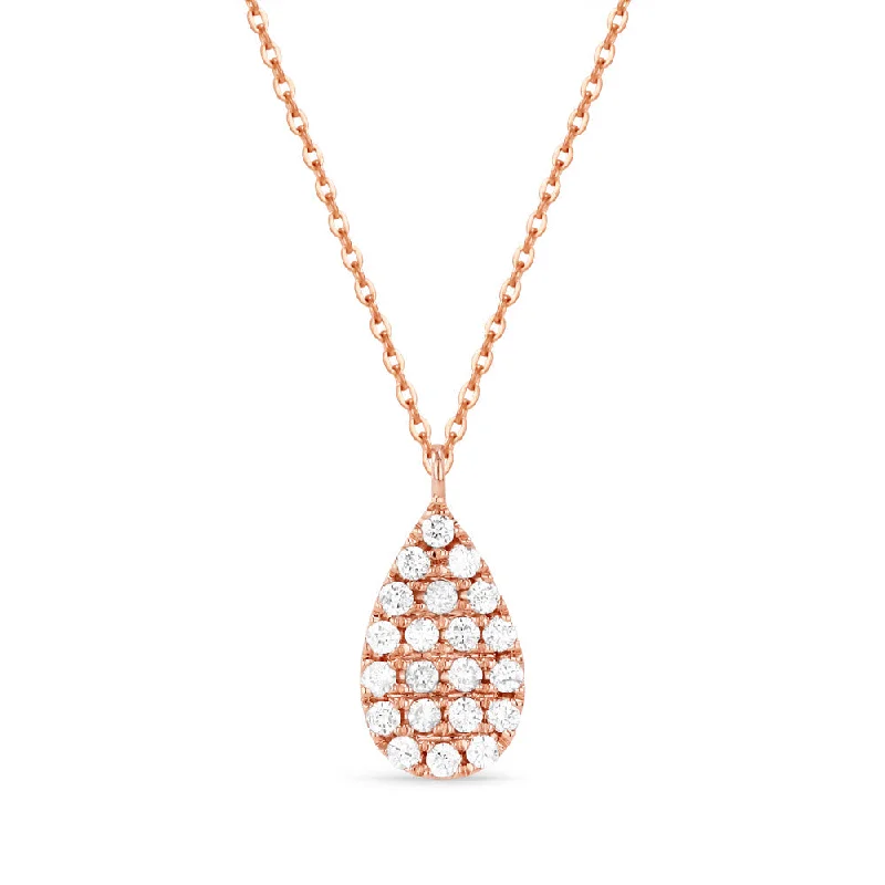 Rolled knot necklaces-0.14Ct Diamond 16"pendant Necklace In 14K Rose Gold