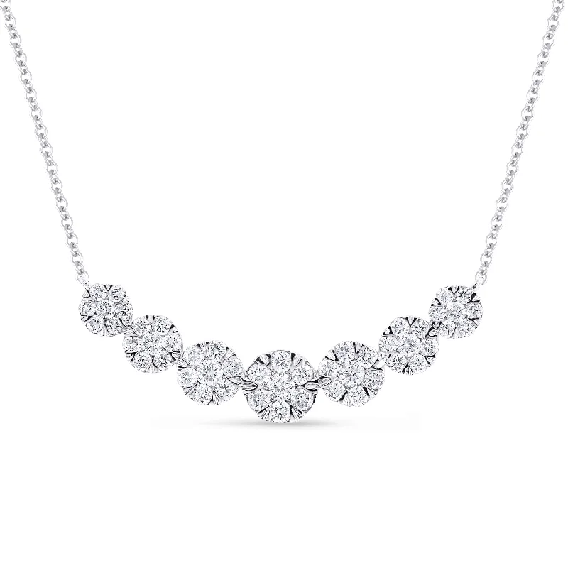 Round pendant necklaces-0.77Ct Diamond Necklace In 14K White Gold