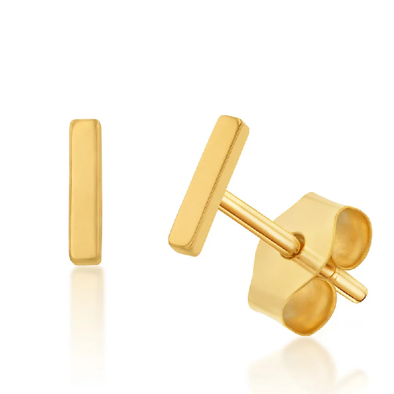 Bead-twisted rings-9ct Yellow Gold Mini Initial "I" Stud Earring