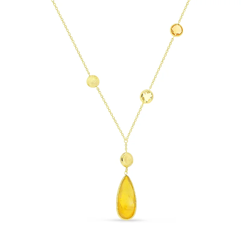 Worn style necklaces-2.23Ct Citrine 18"necklacein 14K Yellow Gold