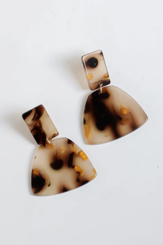 Bright star earrings-Paige Brown Tortoise Acrylic Drop Earrings