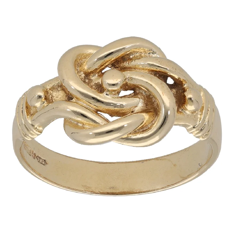 Worn lock rings-9ct Gold Knot Ring Size S