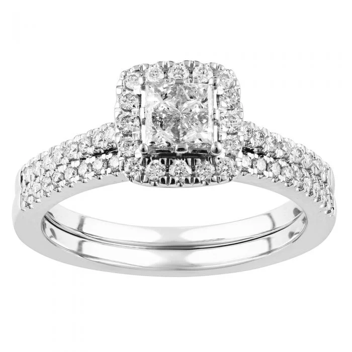 Jade gem rings-SEAMLESS LOVE 9ct White Gold Dress Ring with 0.60 Carat of Diamonds