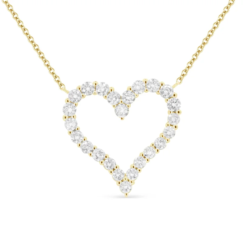 Twig weave necklaces-0.95Ct Diamond Necklace In 14K Yellow Gold