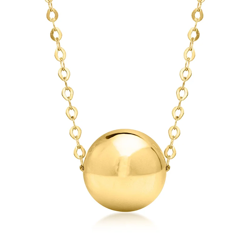 Thick bar necklaces-Ross-Simons Italian 14kt Yellow Gold Bead Necklace