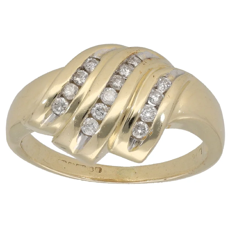 Cord edge rings-14ct Gold 0.28ct Diamond Dress/Cocktail Ring Size N