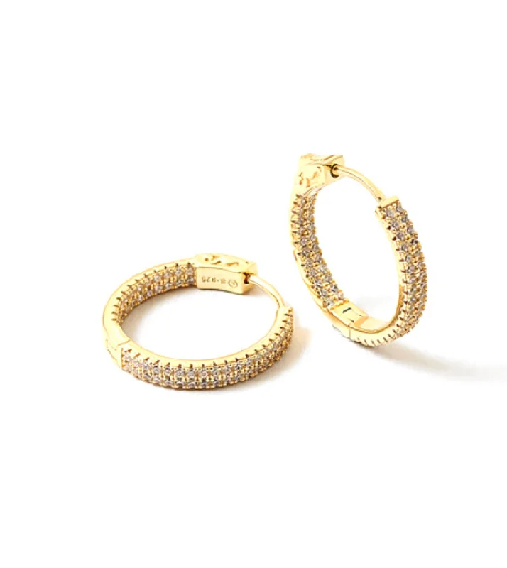 Slim rose earrings-Kendra Pave Inside Out Hoop Earrings