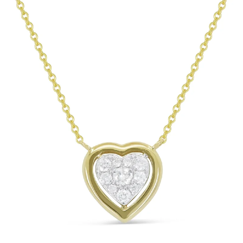 Star charm necklaces-0.15Ct Diamond Necklace In 14K White And Yellow Gold