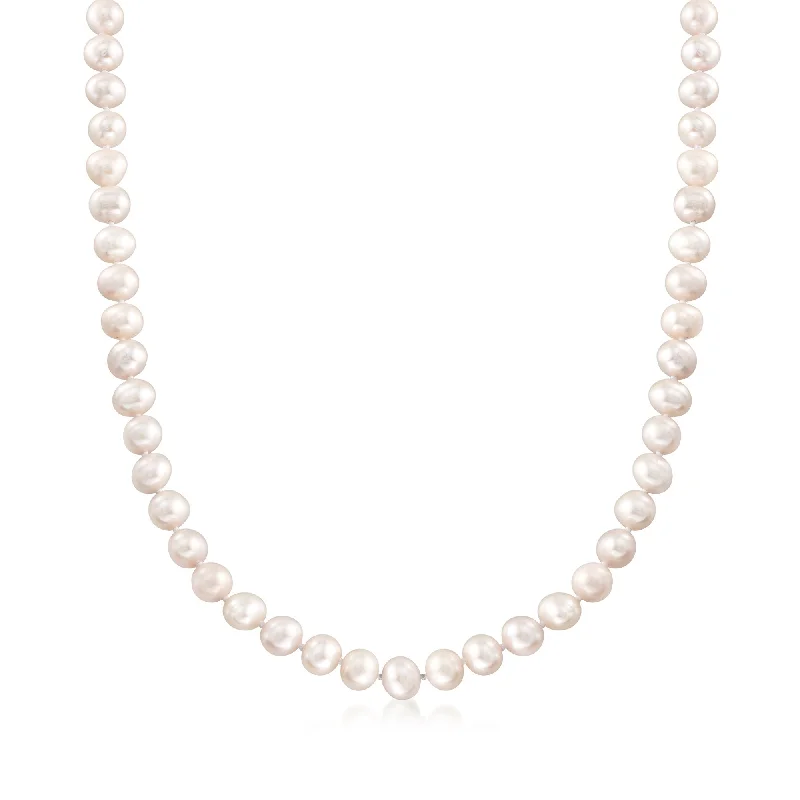 Flat shape necklaces-Ross-Simons 6-7mm Cultured Pearl Necklace With Sterling Silver