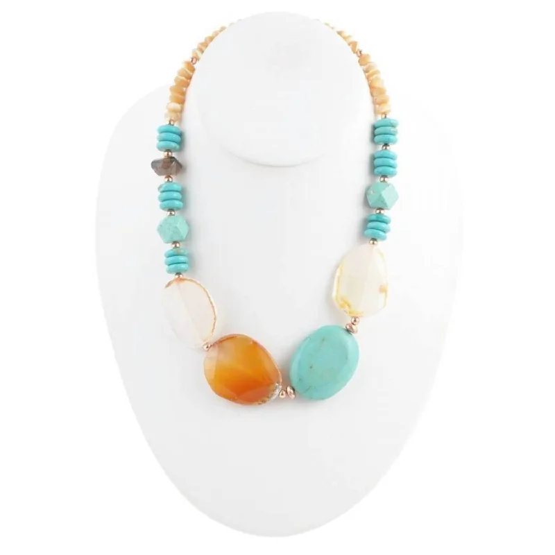 Thick bar necklaces-Women's My Tribe Necklace In Turquoise