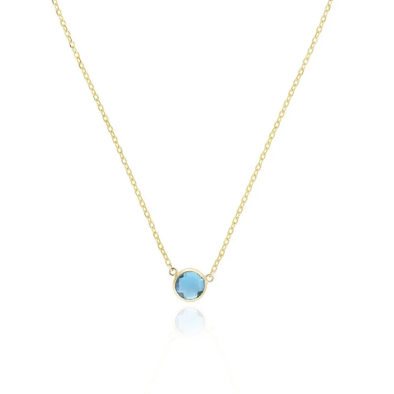 Smooth disc necklaces-Blue Topaz Single Bezel Necklace