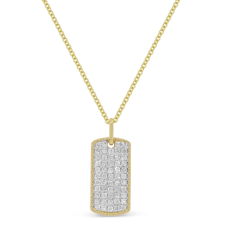 Light string necklaces-0.20Ct Diamond 16"pendant Necklace In 14K Yellow Gold