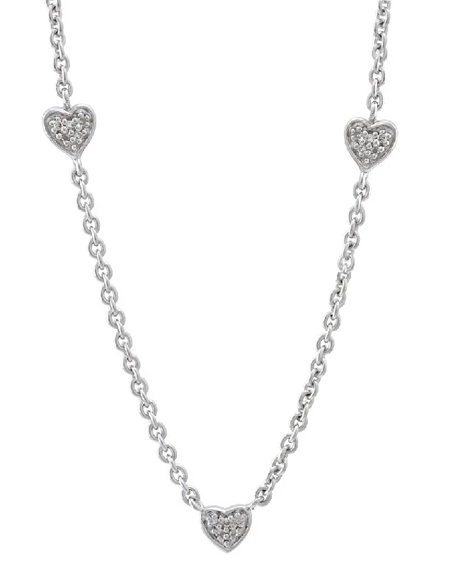 Gatsby necklaces-Silver 0.16 ct. tw. Diamond Heart Necklace