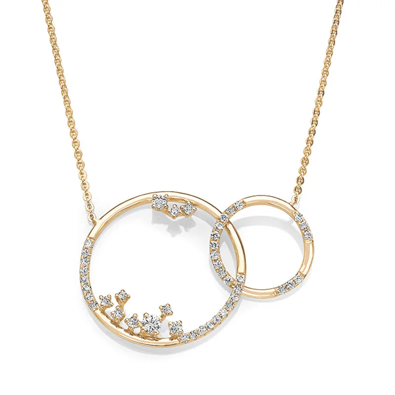 Rolled knot necklaces-0.50 ctw Diamond Interlocking Circle Necklace Pendant