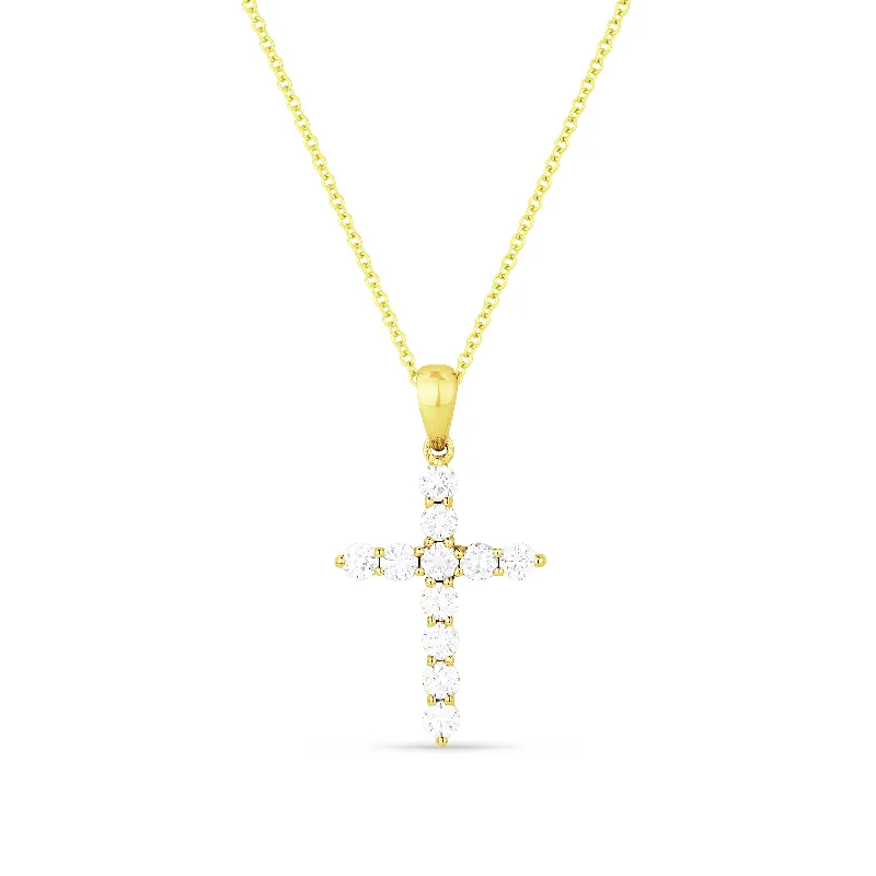 Strong clasp necklaces-0.49Ct Diamond 16"pendant Necklace In 14K Yellow Gold