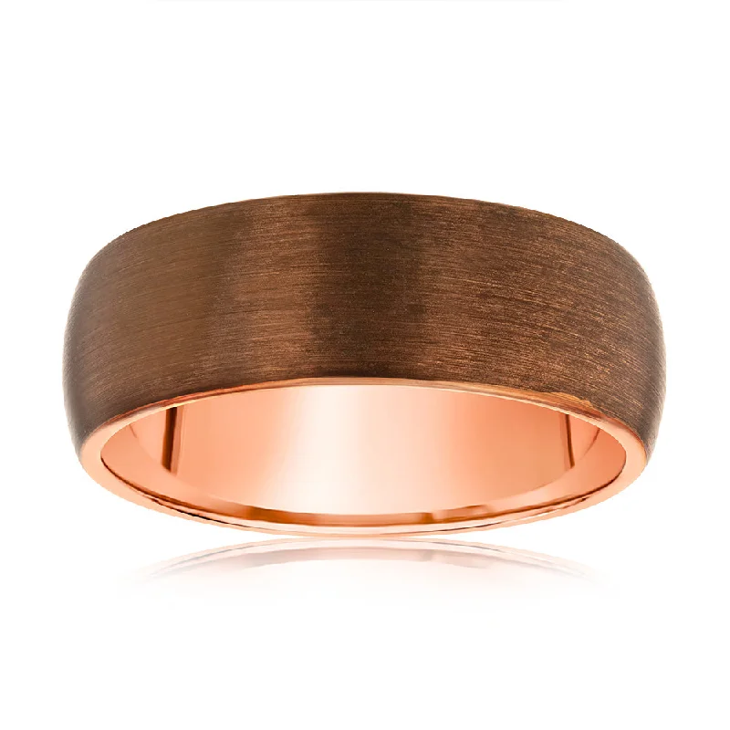 Strong clasp rings-Chocolate 8mm Tungsten Ring