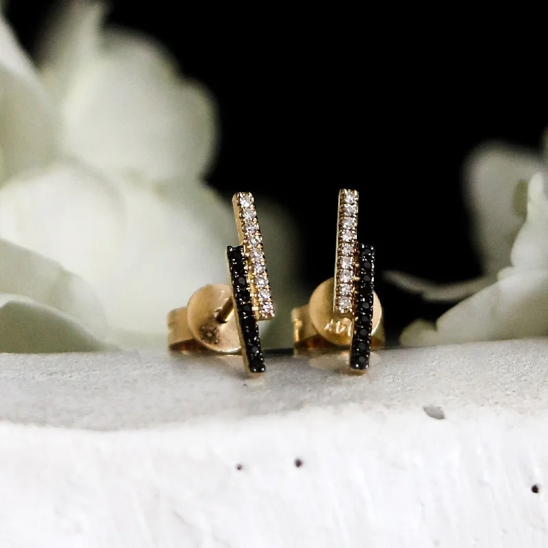 Thin star earrings-TALLULAH DOUBLE BAR STUD EARRINGS