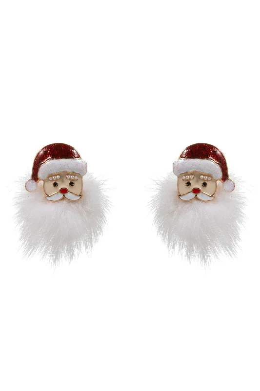 Bear wing earrings-Red Santa Earrings