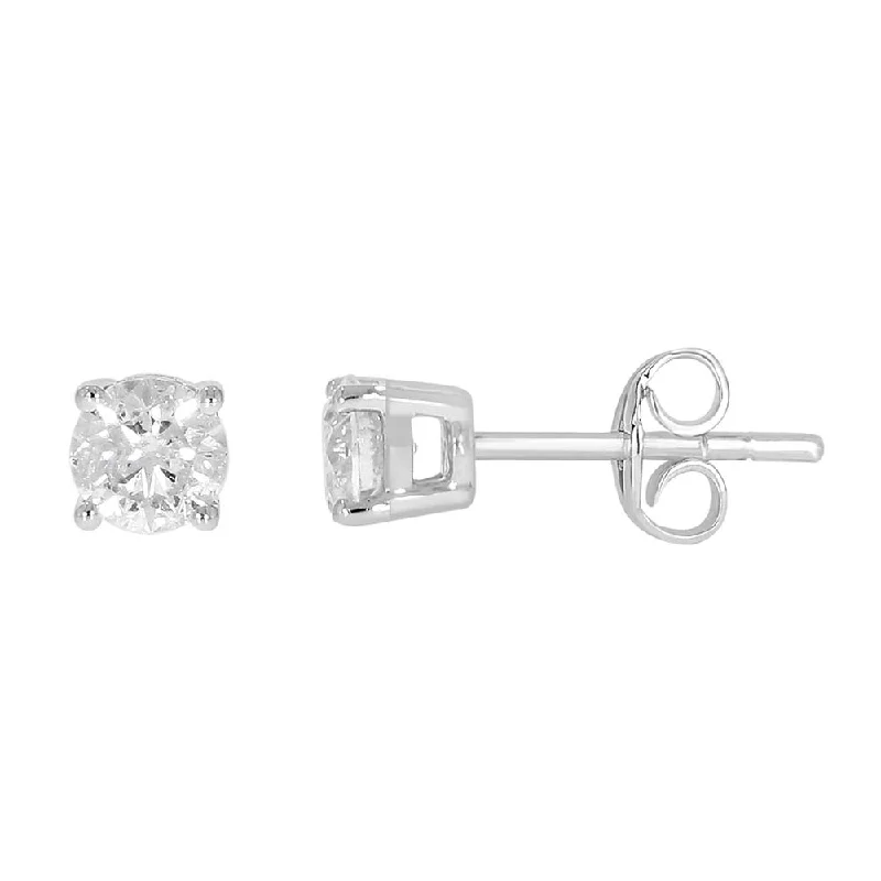 Crow design rings-9ct White Gold 3/4 Carat Diamond Stud Earring