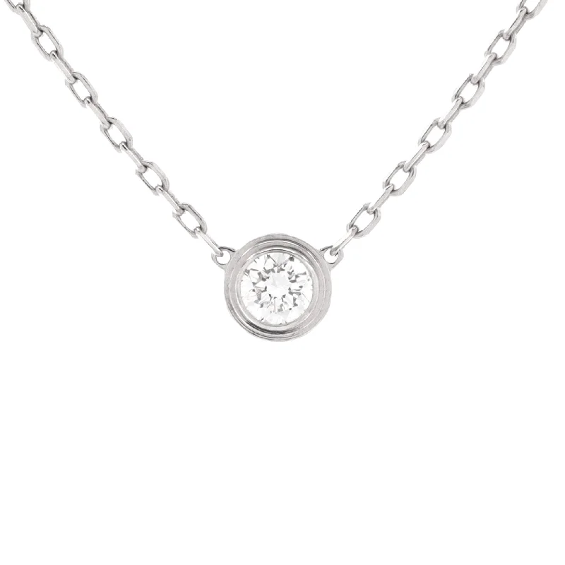 Fine art necklaces-Cartier D'Amour Pendant Necklace 18K White Gold with Diamond Large