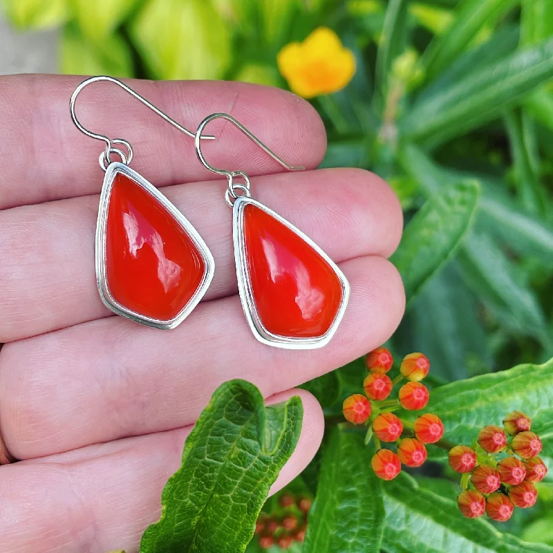 Spinel earrings-Fire Agate and Sterling Silver Earrings