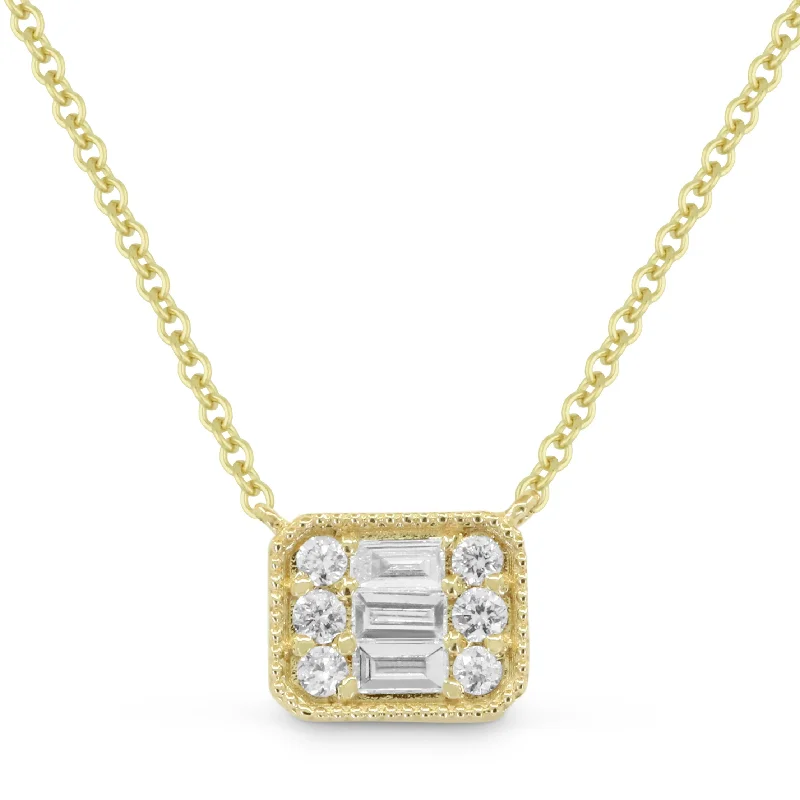 Worn style necklaces-0.06Ct Diamond Necklace In 14K Yellow Gold