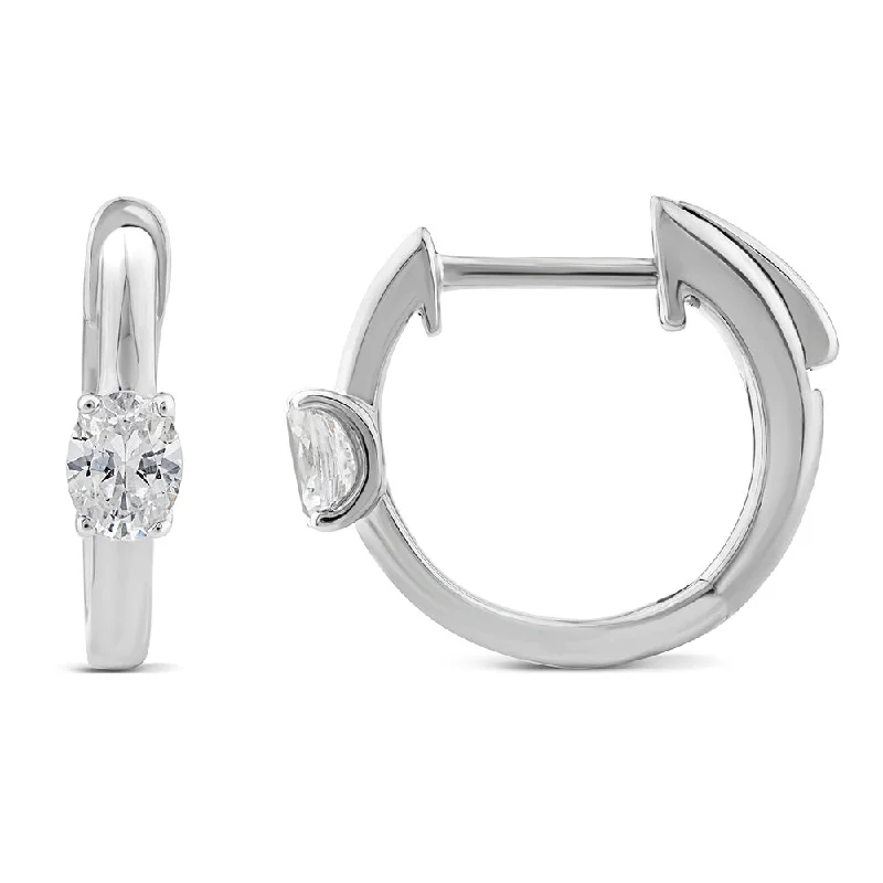 Slim star rings-1/4 Carat Luminesce Lab Grown Hoop Diamond Earring In10ct White Gold