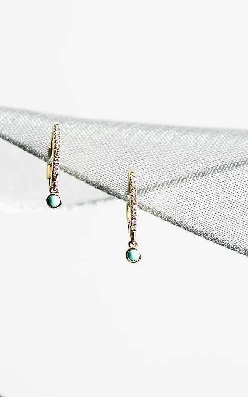 Slim rose earrings-TESSA TURQUOISE DROP EARRINGS