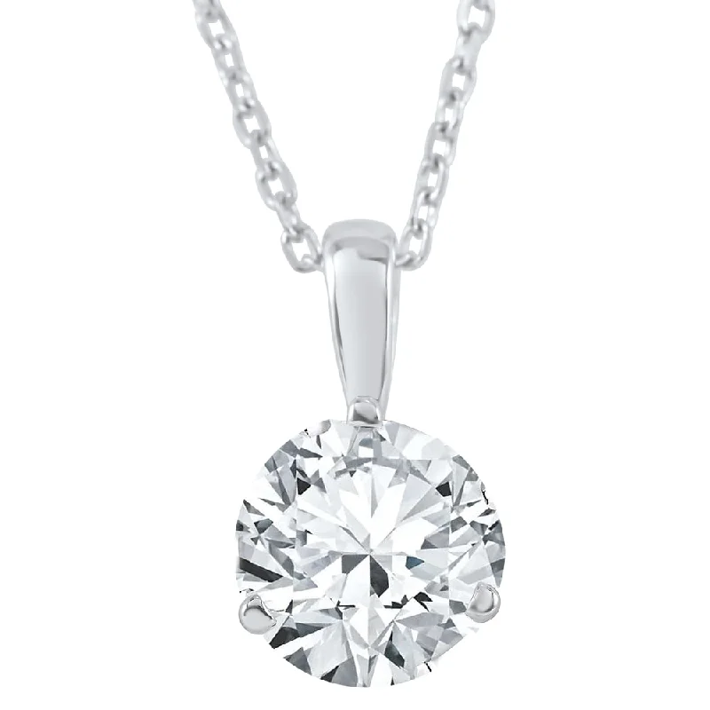 Grand diamond necklaces-5/8 ct Solitaire Lab Grown Diamond Pendant available in 14K and Platinum