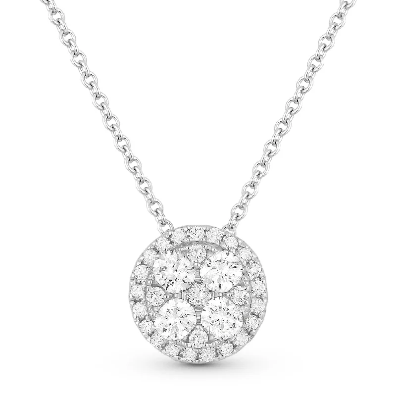 Retro photo necklaces-0.50Ct Diamond 16"pendant Necklace In 14K White Gold