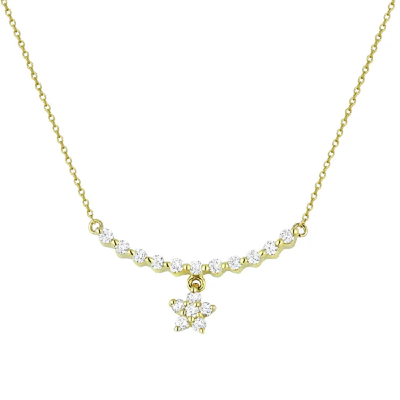 Strong clasp necklaces-0.17Ct Diamond 18"necklacein 14K Yellow Gold