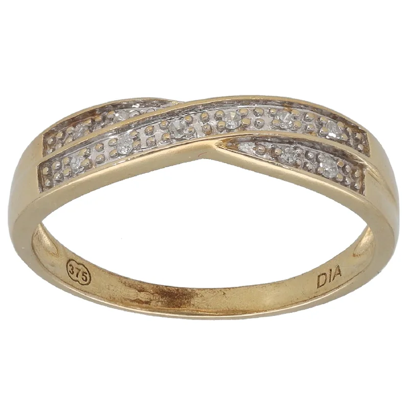 Pure dot rings-9ct Gold 0.05ct Diamond Dress/Cocktail Ring Size O