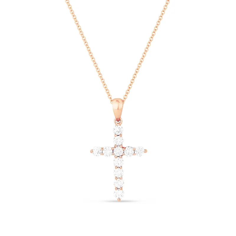 Worn medallion necklaces-0.49Ct Diamond 16"pendant Necklace In 14K Rose Gold