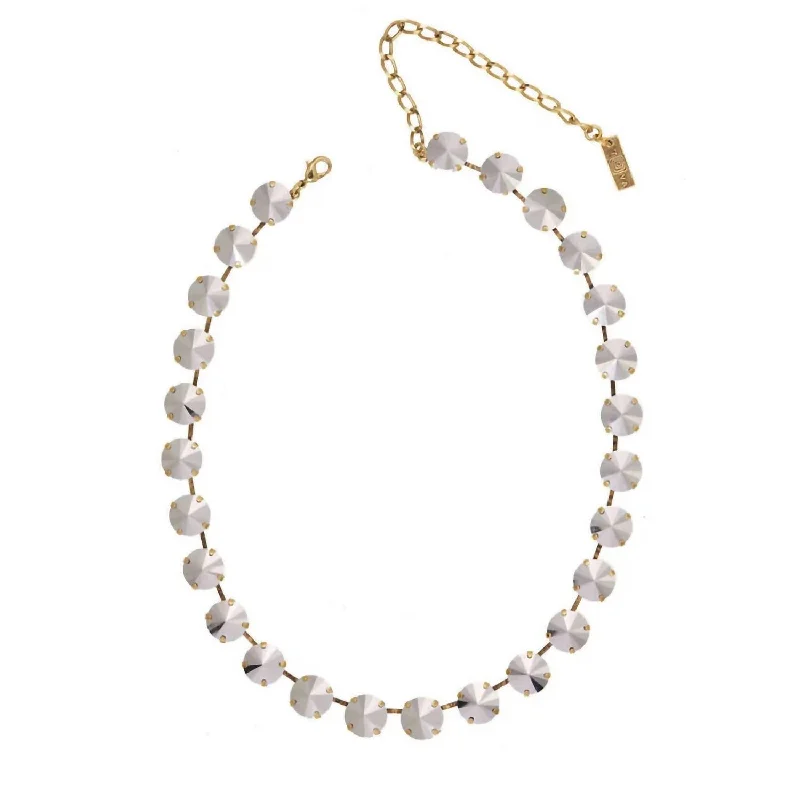 Clear bead necklaces-Sofia Necklace In Silver Chrome