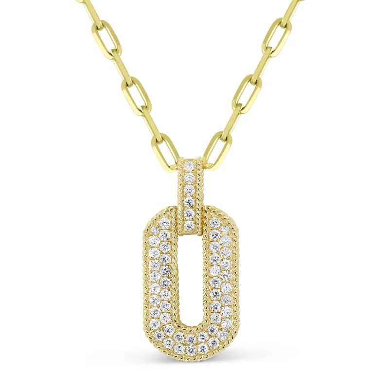 Quartz healing necklaces-0.53Ct Diamond Necklace In 14K Yellow Gold